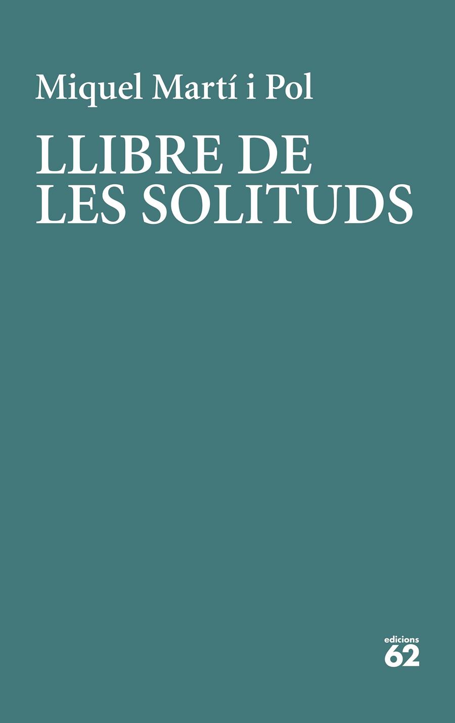 LLIBRE DE LES SOLITUDS | 9788429779226 | MARTÍ I POL, MIQUEL