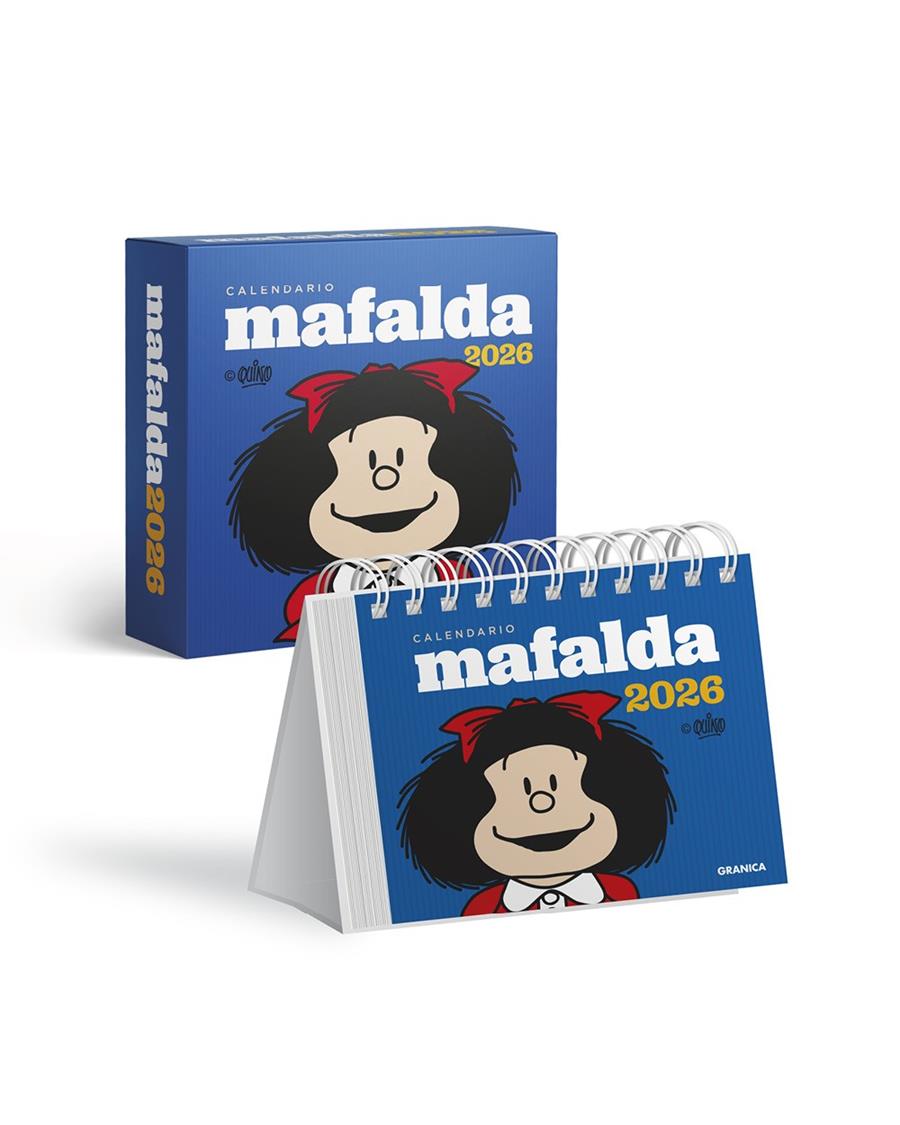 MAFALDA 2026, CALENDARIO ESCRITORIO AZUL CON CAJA | 9786316693211 | QUINO